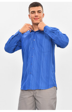 Рубашка мужская однотонная синего цвета BTT558 209469C