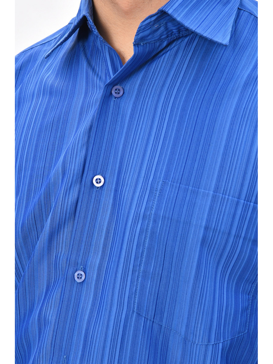 Рубашка мужская однотонная синего цвета BTT558 209469C