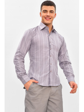 Рубашка мужская однотонная серого цвета BTT1247 209471C