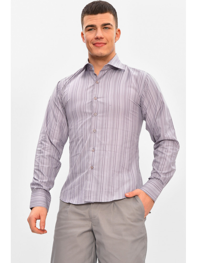 Рубашка мужская однотонная серого цвета BTT1247 209471C