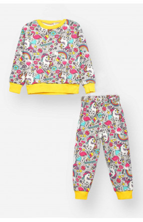 Пижама детская на флисе серого цвета 025 209475C