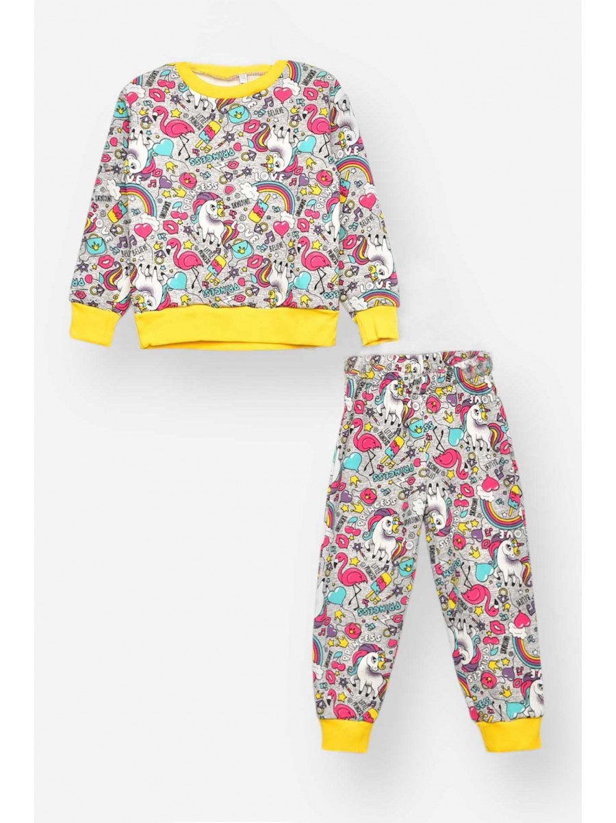 Пижама детская на флисе серого цвета 025 209475C