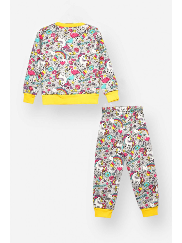 Пижама детская на флисе серого цвета 025 209475C