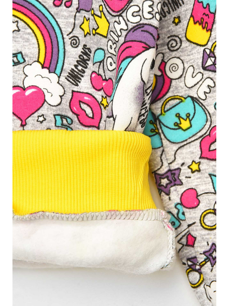 Пижама детская на флисе серого цвета 025 209475C