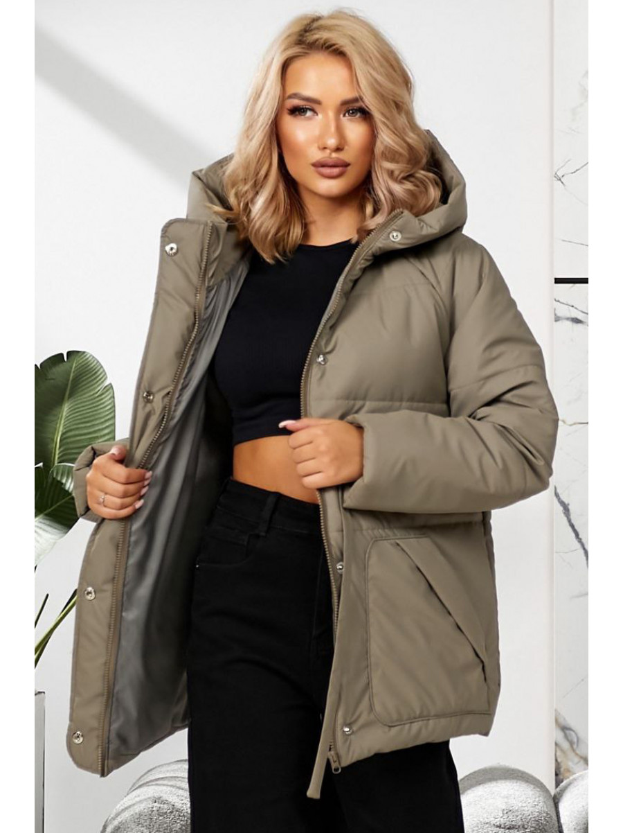 Куртка женская демисезонная серого цвета 292 209477C