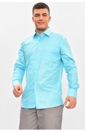 Рубашка мужская однотонная голубого цвета N1064 209478C