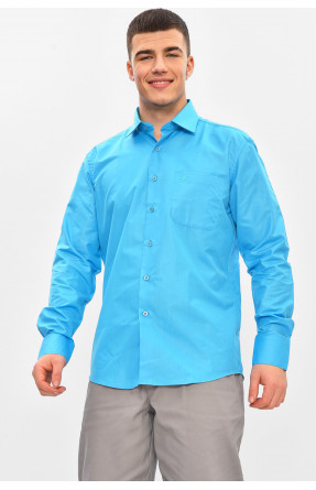 Рубашка мужская однотонная синего цвета L0609 209479C