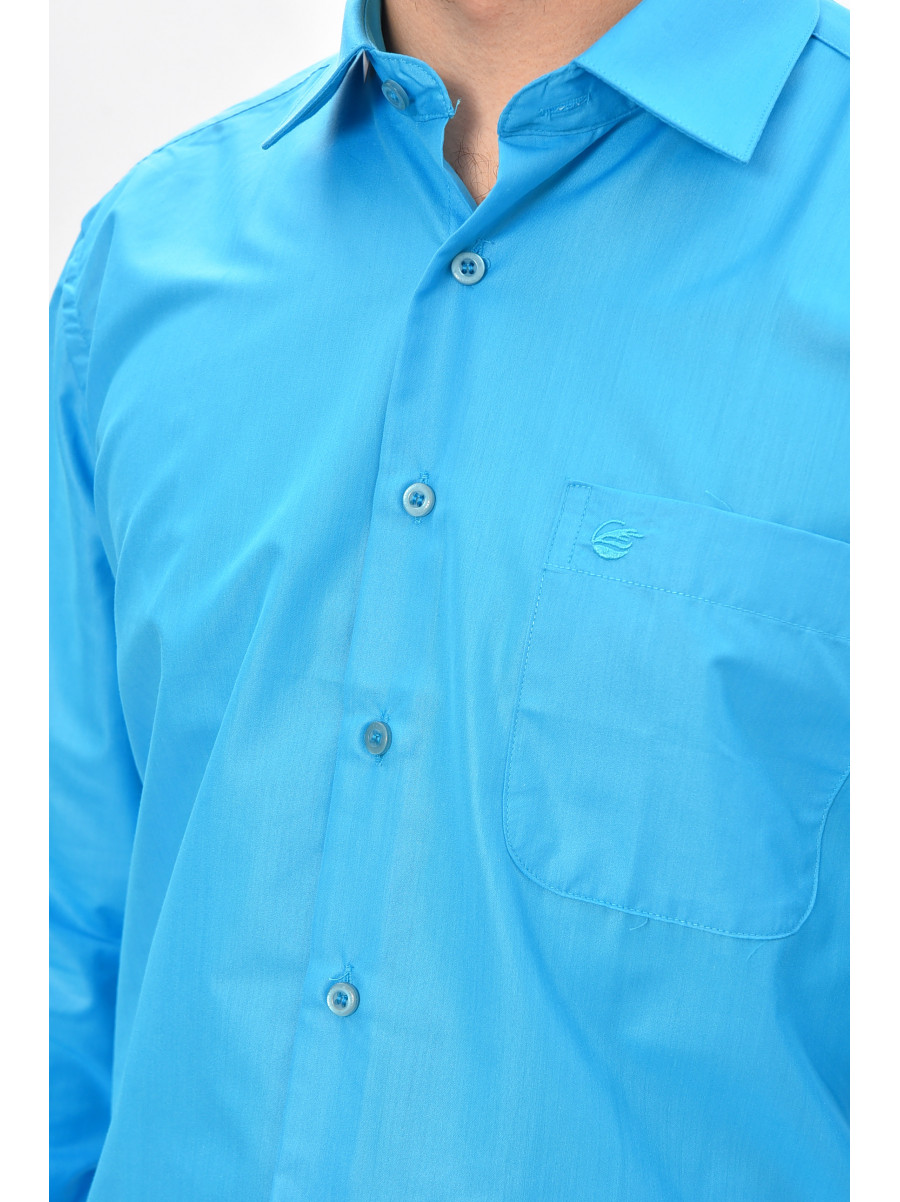 Рубашка мужская однотонная синего цвета L0609 209479C