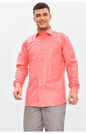 Рубашка мужская однотонная кораллового цвета L1013 209480C