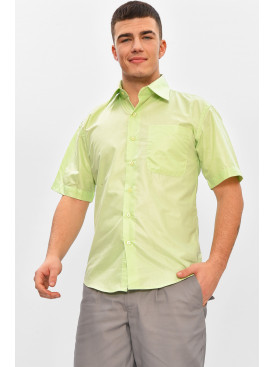 Рубашка мужская полубатальная зеленого цвета ML1011-S 209482C Рубашка мужская полубатальная зеленого цвета ML1011-S 209482C