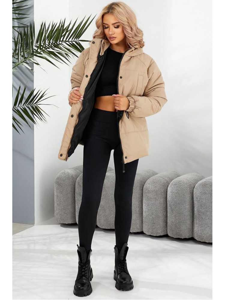 Куртка женская демисезонная бежевого цвета 293 209491C