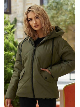 Куртка жіноча демісезонна  кольору хакі 295 209493C