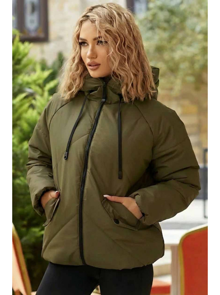 Куртка женская демисезонная цвета хаки 295 209493C