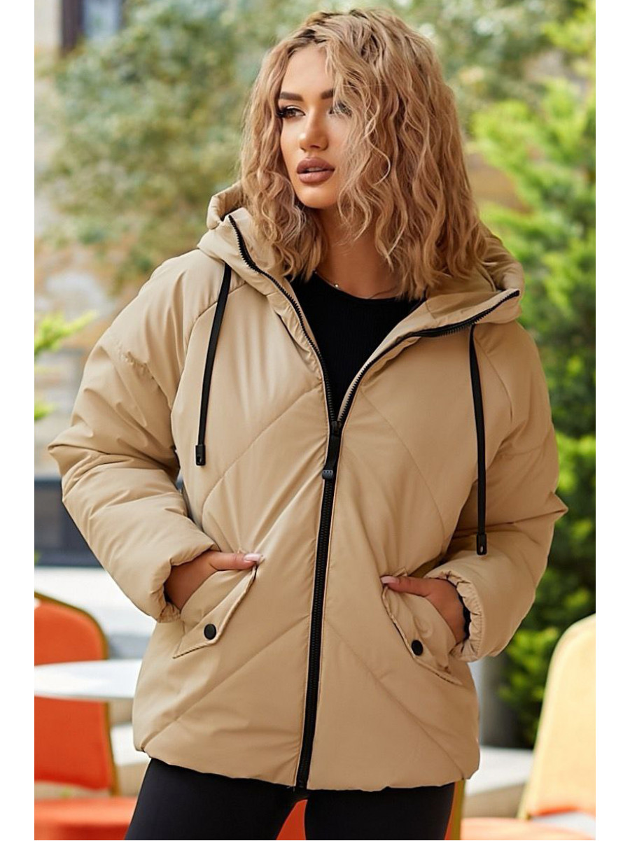 Куртка женская демисезонная бежевого цвета 295 209497C