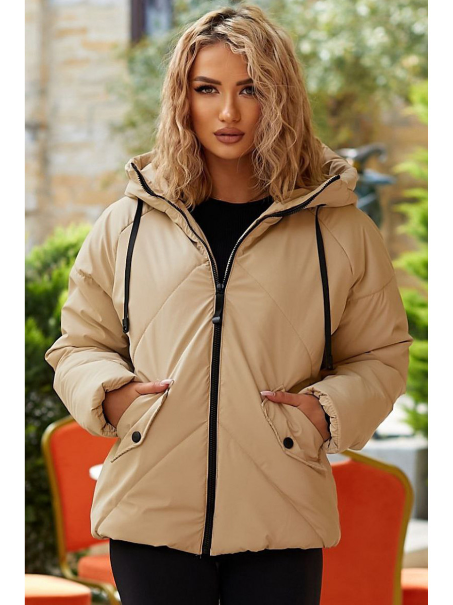 Куртка женская демисезонная бежевого цвета 295 209497C