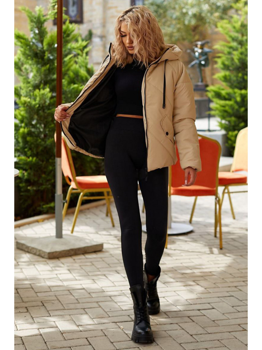 Куртка женская демисезонная бежевого цвета 295 209497C