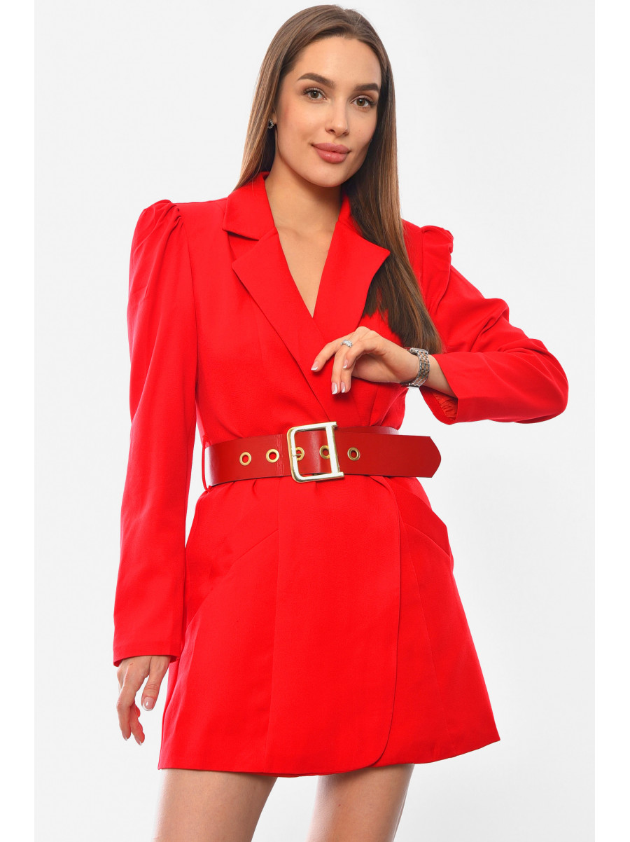 Сукня-піджак жіноча однотонна червоного кольору Уцінка 2655 209499C