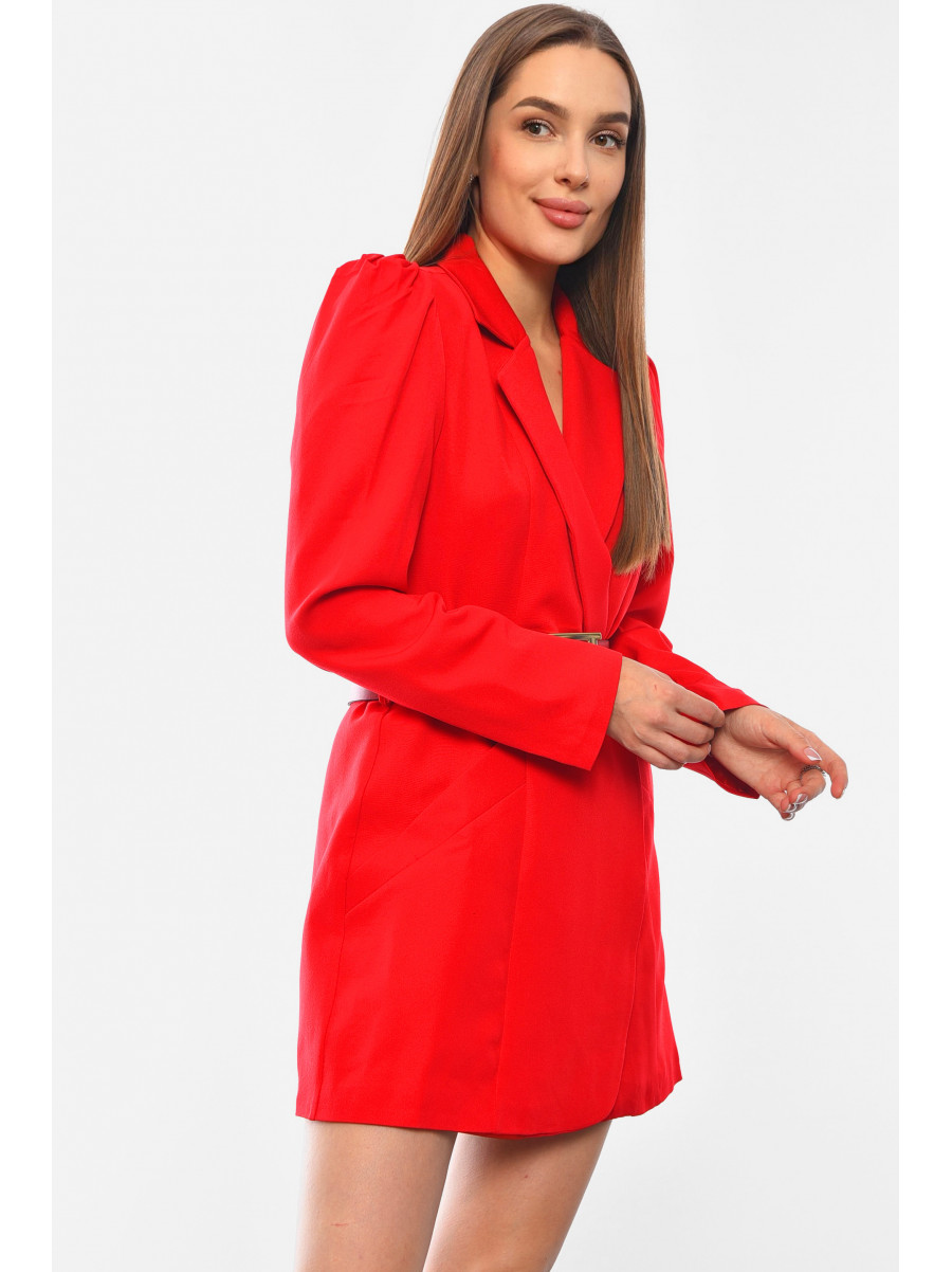 Сукня-піджак жіноча однотонна червоного кольору Уцінка 2655 209499C