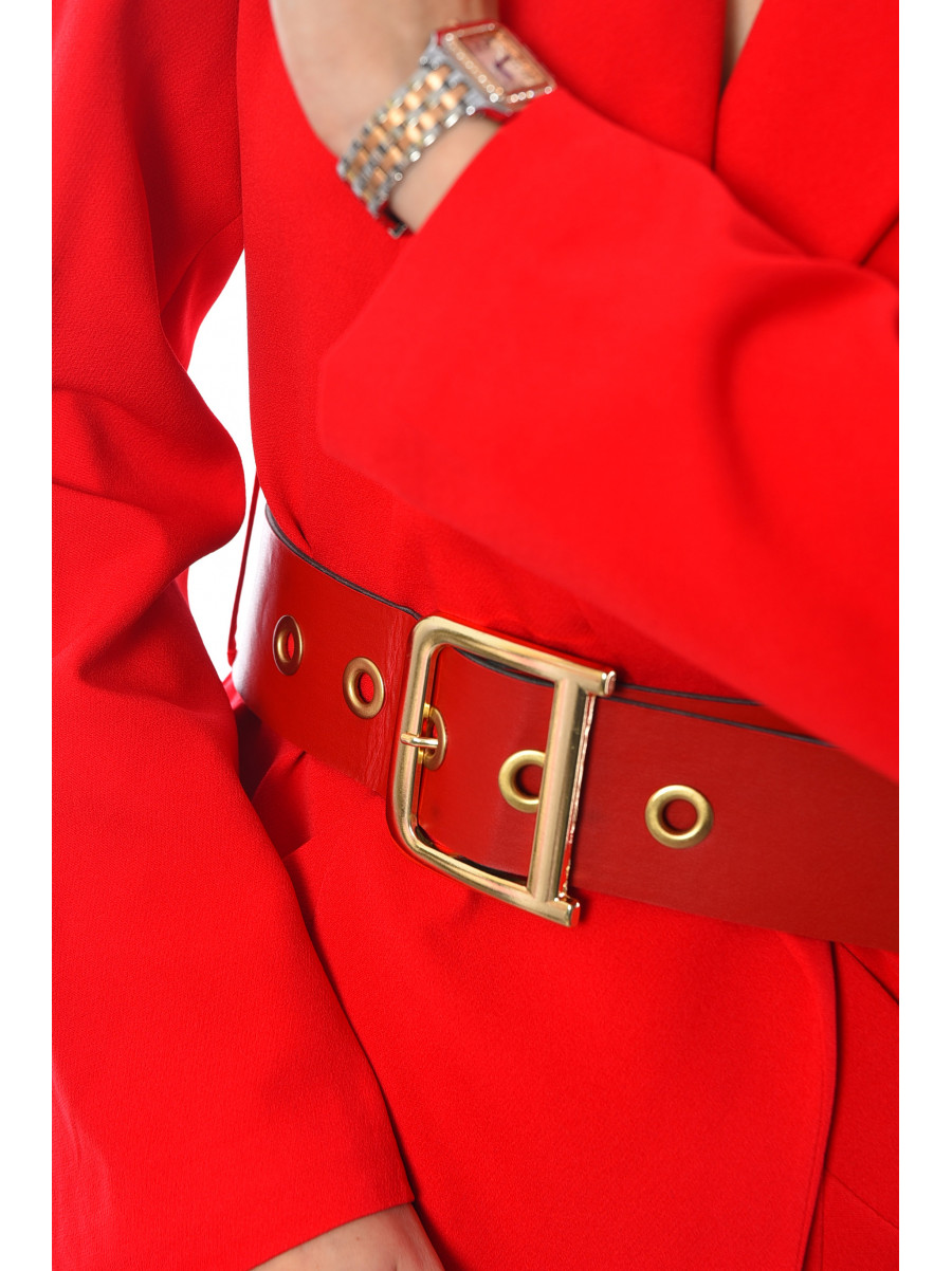 Сукня-піджак жіноча однотонна червоного кольору Уцінка 2655 209499C