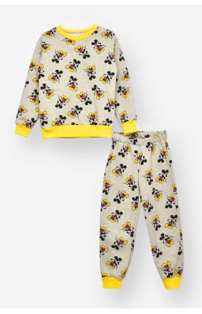 Пижама детская на флисе серого цвета 025 209500C