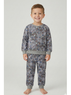 Пижама детская на флисе темно-серого цвета 025 209501C