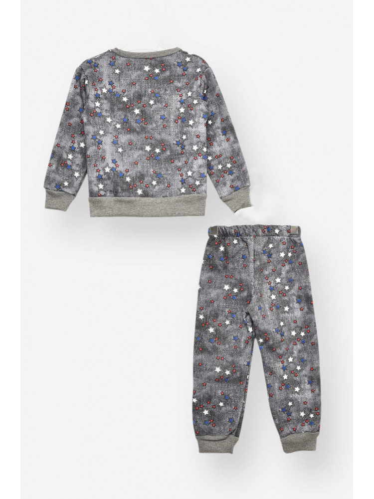 Пижама детская на флисе темно-серого цвета 025 209501C