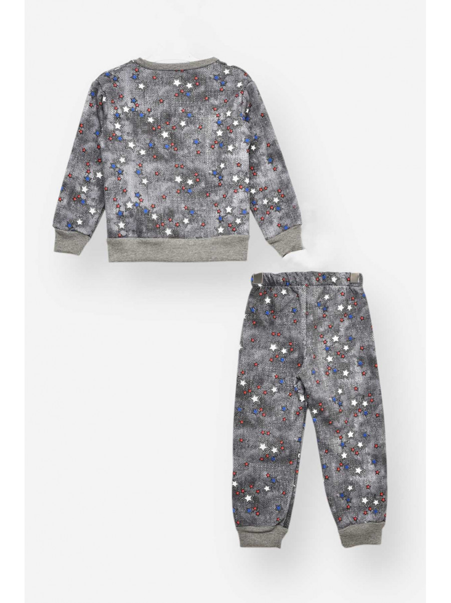 Пижама детская на флисе темно-серого цвета 025 209501C