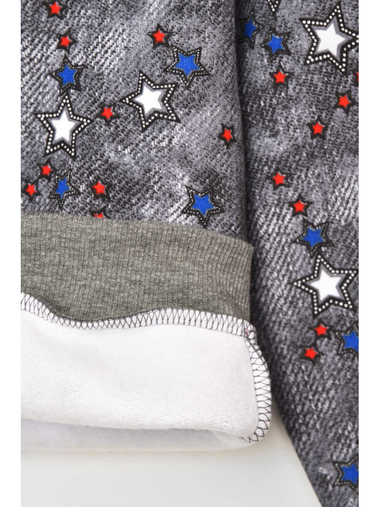 Пижама детская на флисе темно-серого цвета 025 209501C