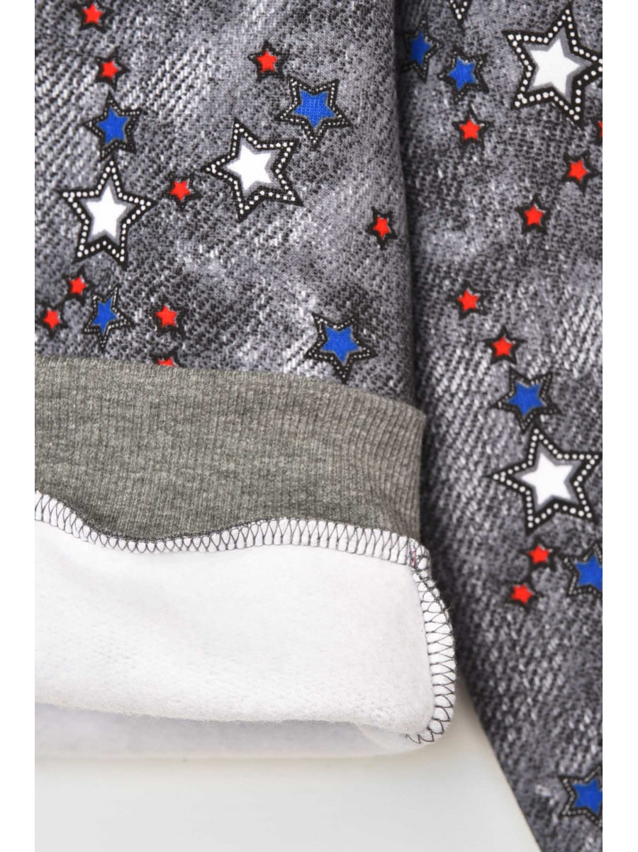 Пижама детская на флисе темно-серого цвета 025 209501C