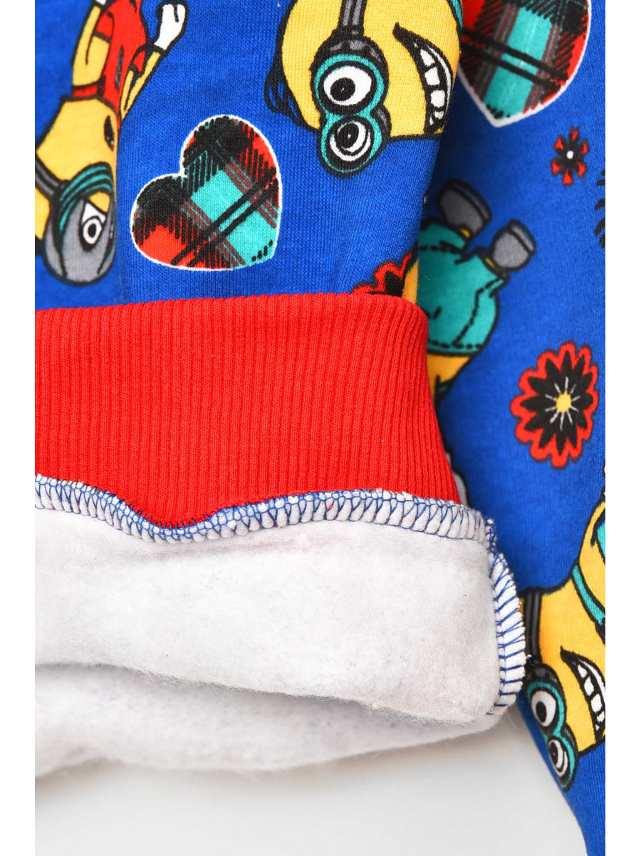 Пижама детская на флисе синего цвета 025 209502C