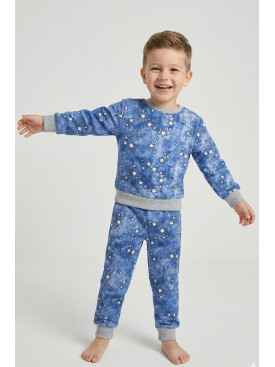 Пижама детская на флисе синего цвета 025 209503C