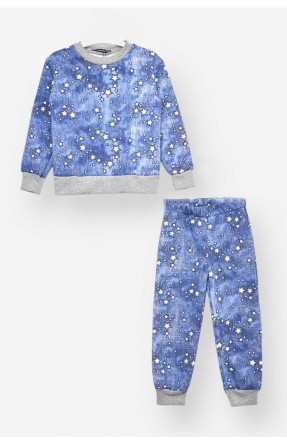 Пижама детская на флисе синего цвета 025 209503C