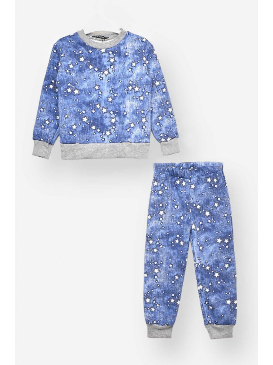 Пижама детская на флисе синего цвета 025 209503C