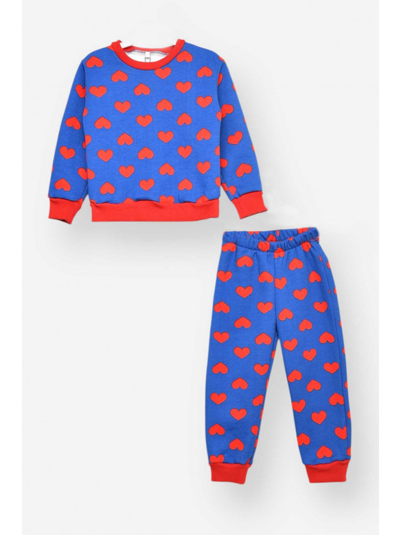 Пижама детская на флисе синего цвета 025 209504C