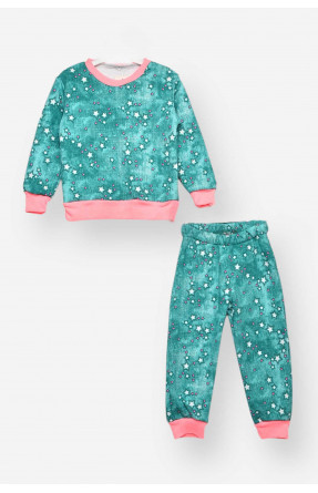 Пижама детская на флисе зеленого цвета 025 209505C