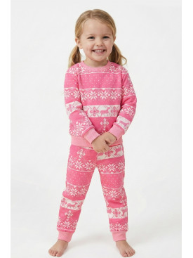 Пижама детская на флисе розового цвета 025 209506C Пижама детская на флисе розового цвета 025 209506C