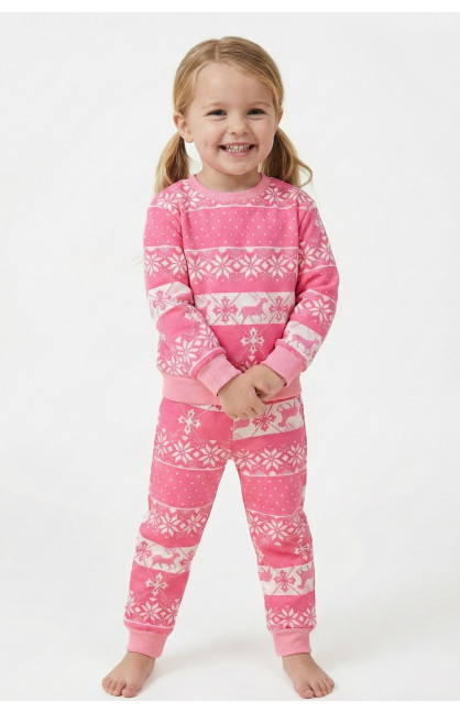 Пижама детская на флисе розового цвета 025 209506C Пижама детская на флисе розового цвета 025 209506C