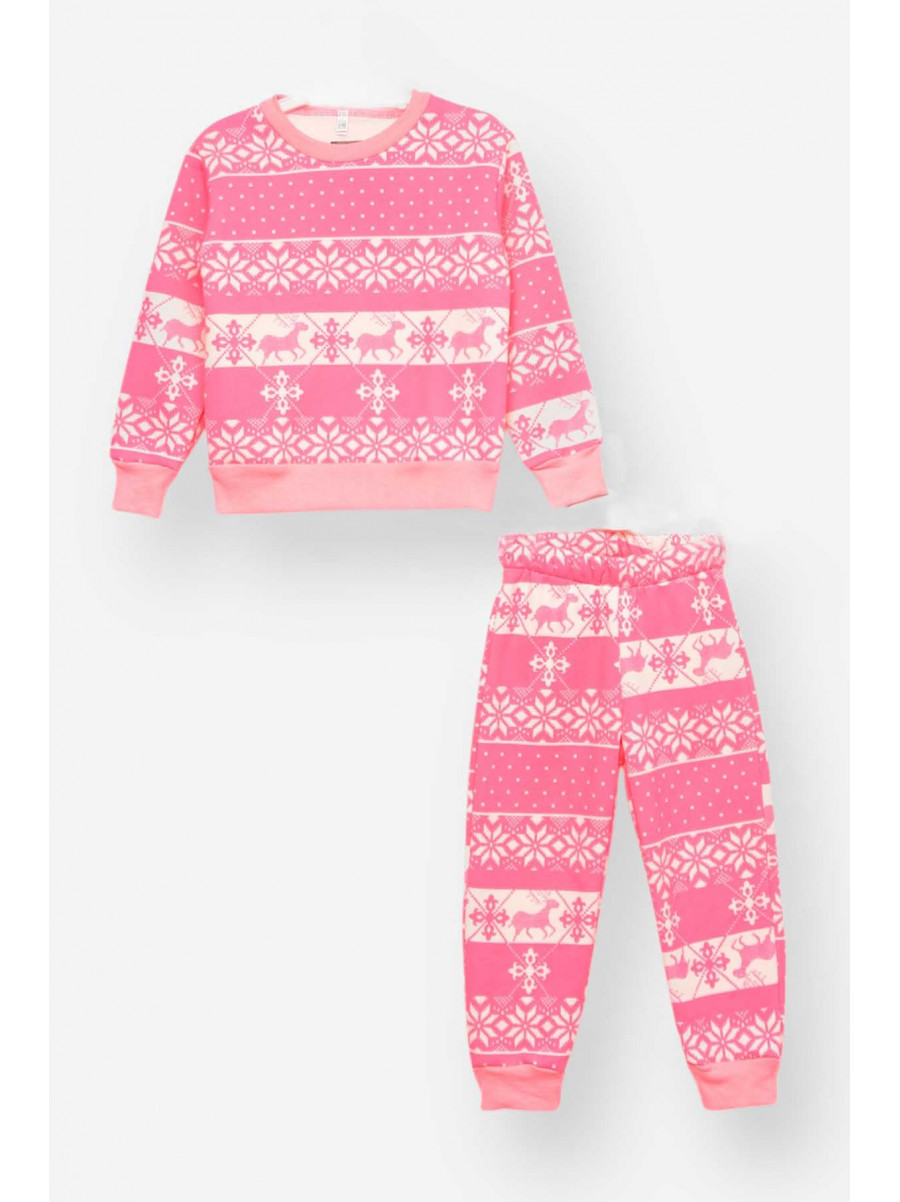 Пижама детская на флисе розового цвета 025 209506C