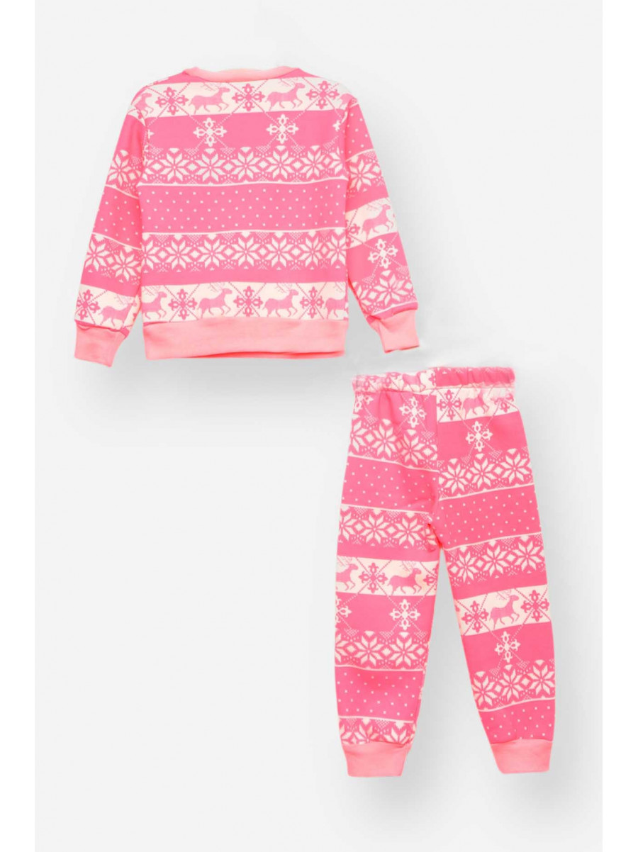 Пижама детская на флисе розового цвета 025 209506C