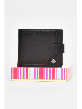 Гаманець чоловічий з екошкіри чорного кольору 208-3 209510C