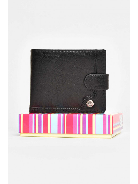 Кошелек мужской из экокожи черного цвета 208-3 209510C