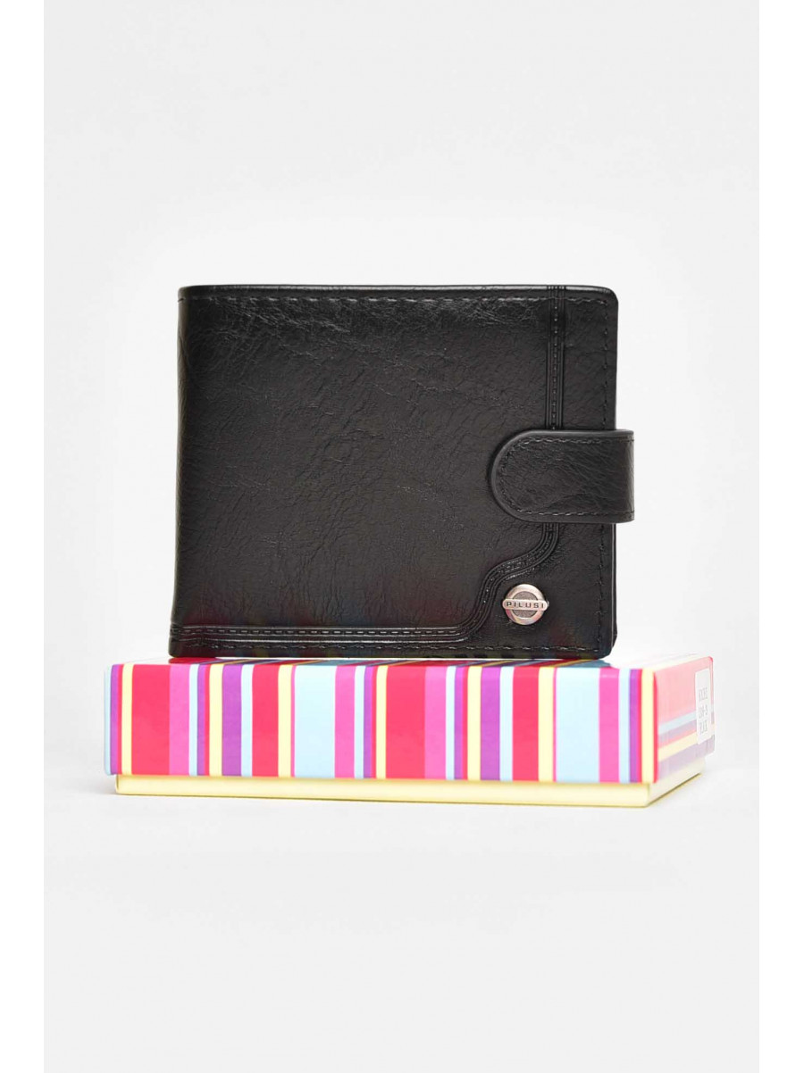 Кошелек мужской из экокожи черного цвета 208-3 209510C