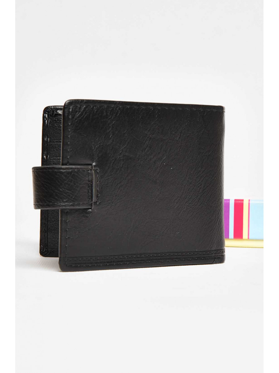 Кошелек мужской из экокожи черного цвета 208-3 209510C