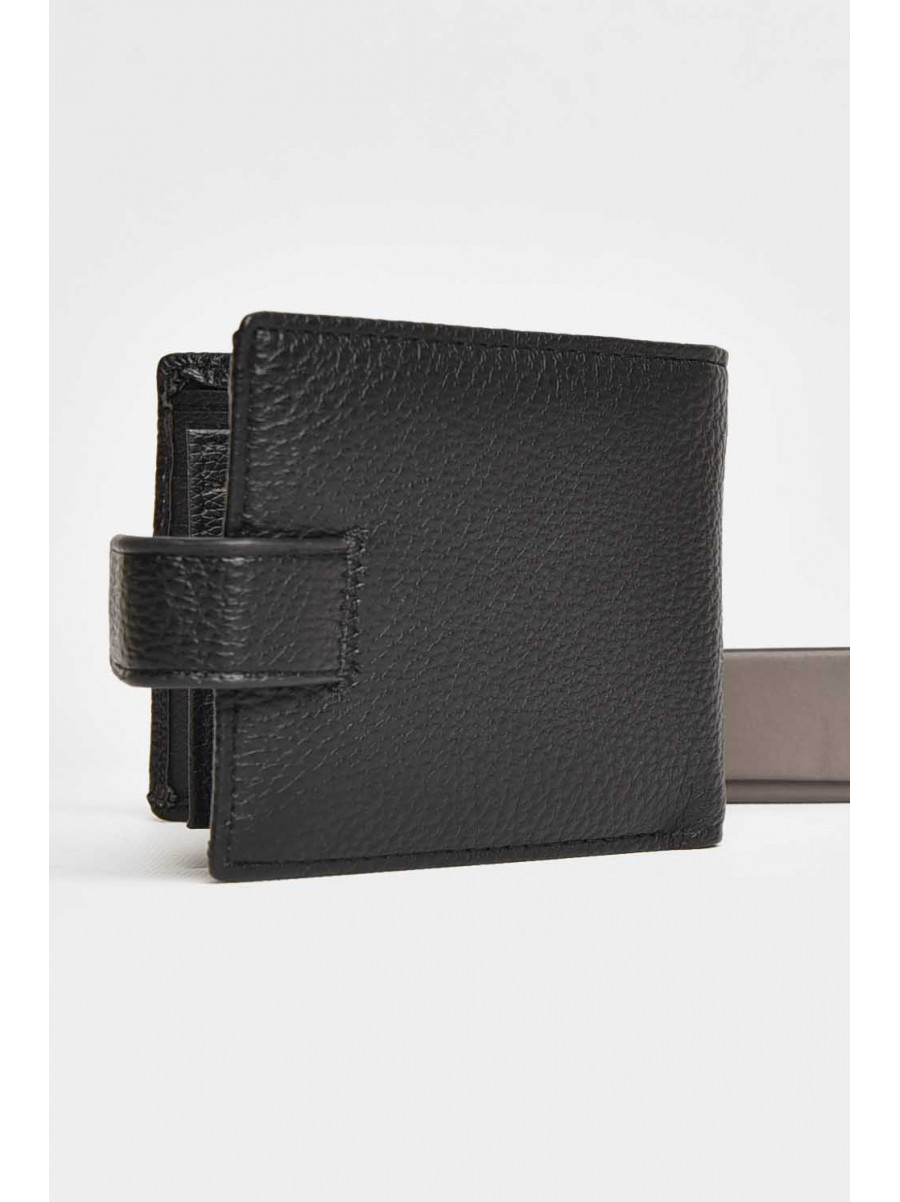 Кошелек мужской из экокожи черного цвета 208-1 209512C