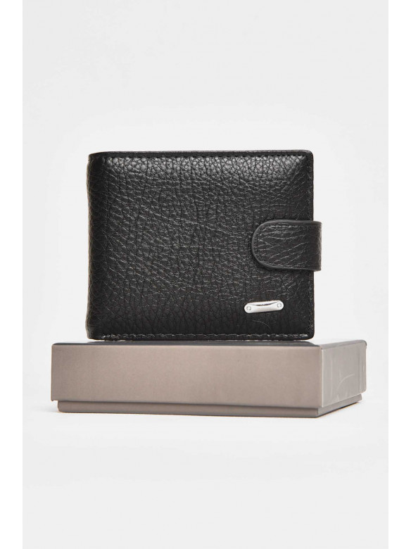 Кошелек мужской из экокожи черного цвета 208-2 209513C