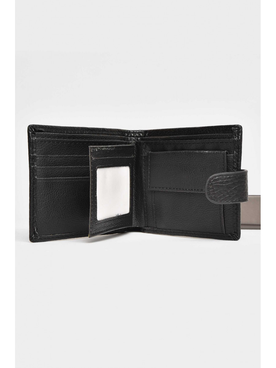 Кошелек мужской из экокожи черного цвета 208-2 209513C