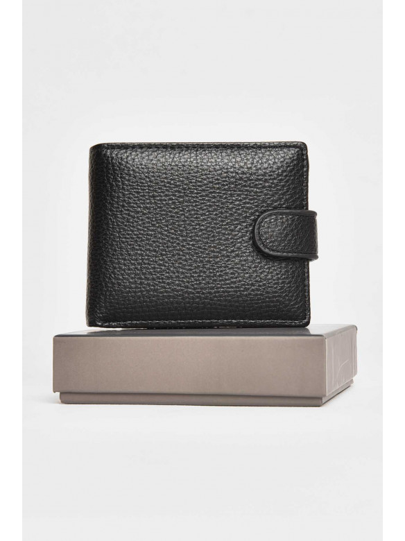 Кошелек мужской из экокожи черного цвета 208-3 209514C