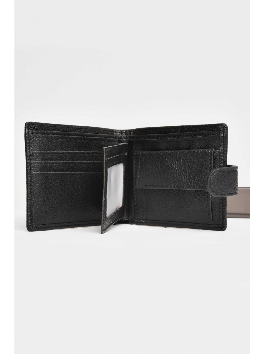Кошелек мужской из экокожи черного цвета 208-3 209514C