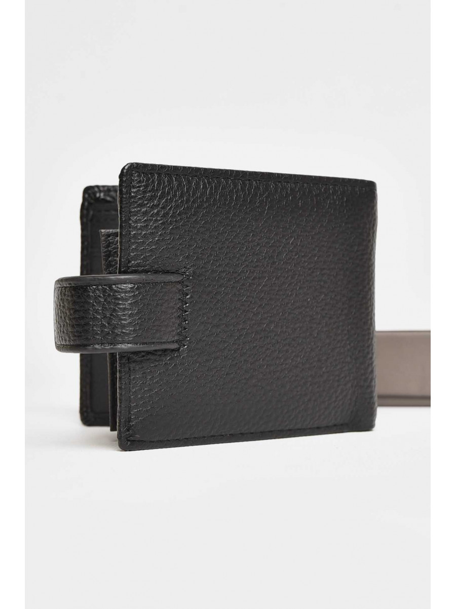 Кошелек мужской из экокожи черного цвета 208-3 209514C