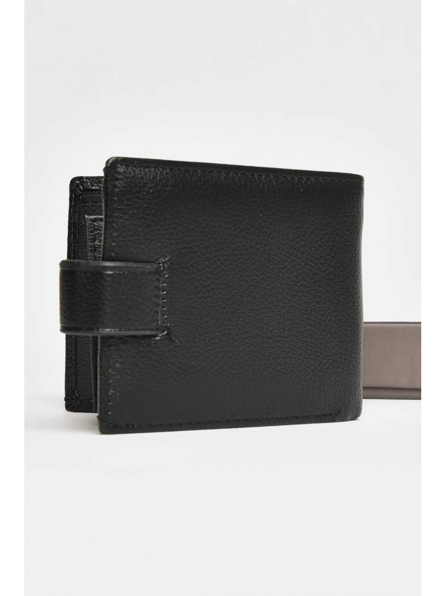 Кошелек мужской из экокожи черного цвета 208-4 209515C